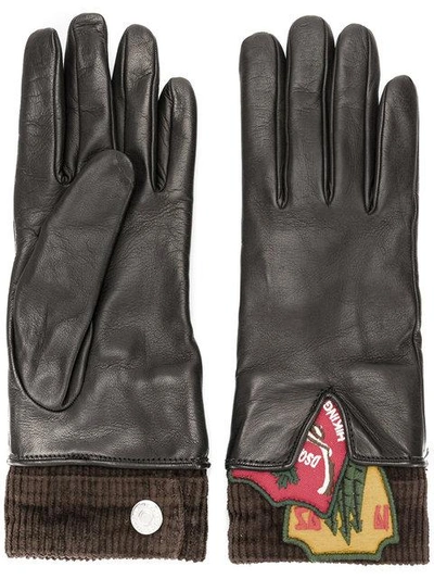 Shop Dsquared2 Patch Detail Gloves