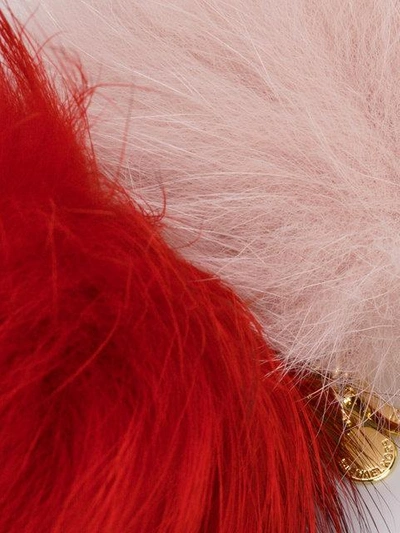 Shop Michael Michael Kors Fox Fur Keyring In Red