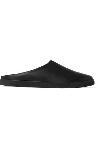Shop The Row Eric Leather Slippers In Black