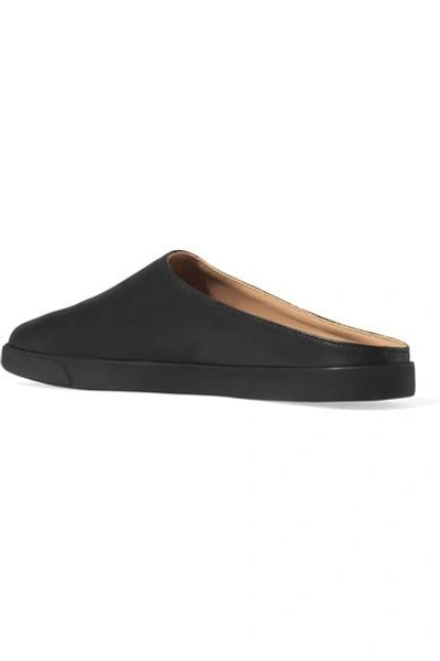 Shop The Row Eric Leather Slippers In Black