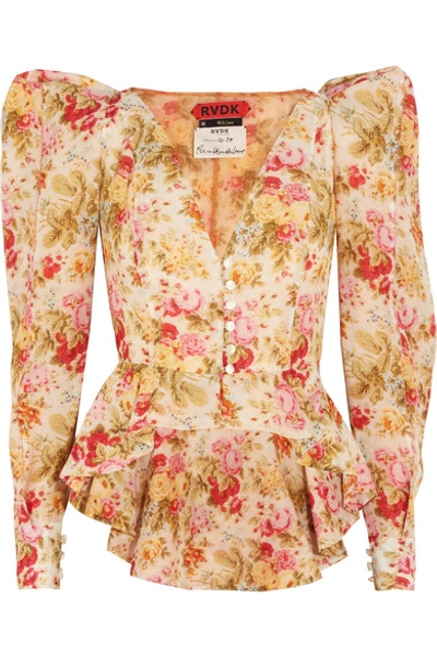 Ronald Van Der Kemp Floral-print Cotton And Silk-blend Voile Jacket In Pink