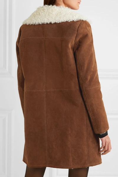 Shop Saint Laurent Shearling-lined Suede Coat