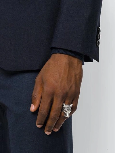 Gucci Anger Forest Wolf Head Ring | ModeSens