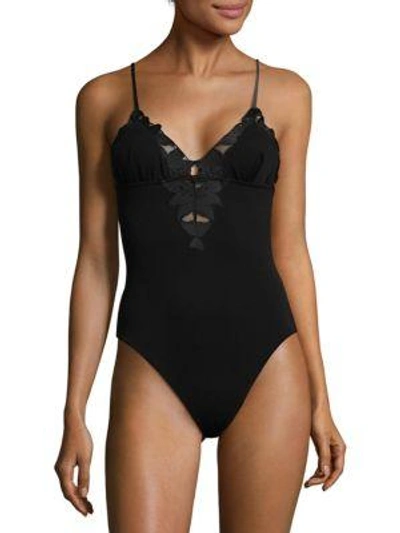 Shop Fleur Du Mal Lily V-neck Bodysuit In Black