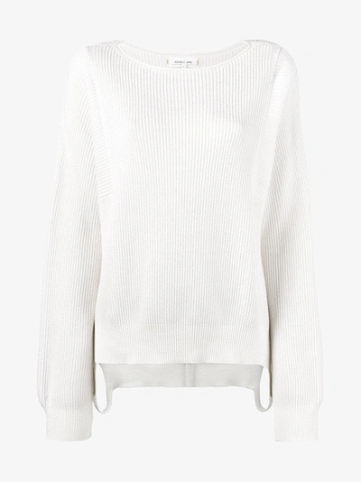 Shop Helmut Lang Ribbed Cutout Jumper In White