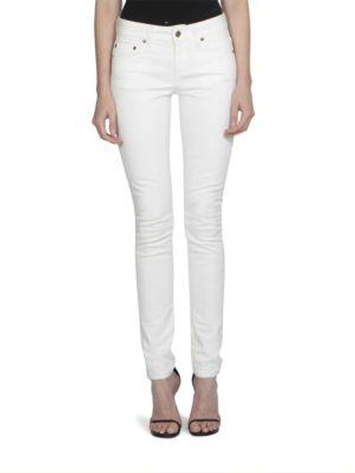 Saint Laurent Low-rise Skinny Jeans In White Stone