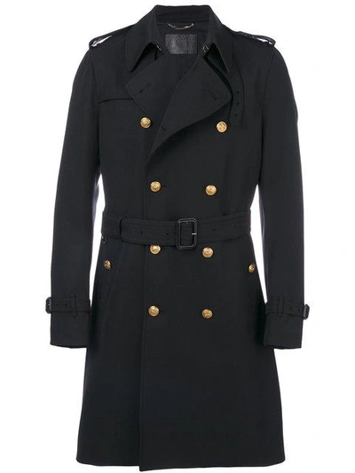 Shop Dolce & Gabbana Double Breasted Coat - Black