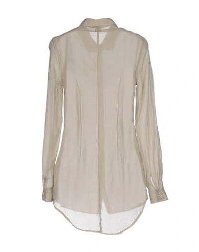 Shop 120% Lino Solid Color Shirts & Blouses In Beige