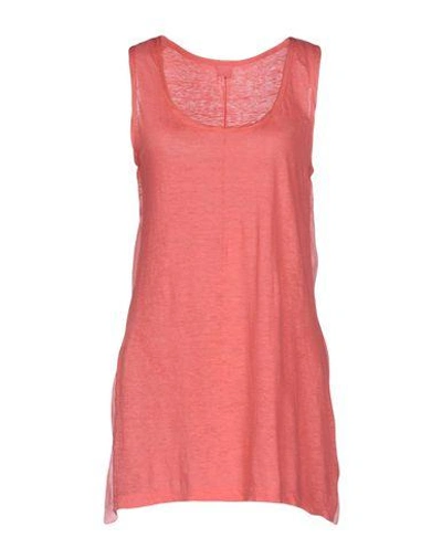 120% Lino Basic Top In Coral