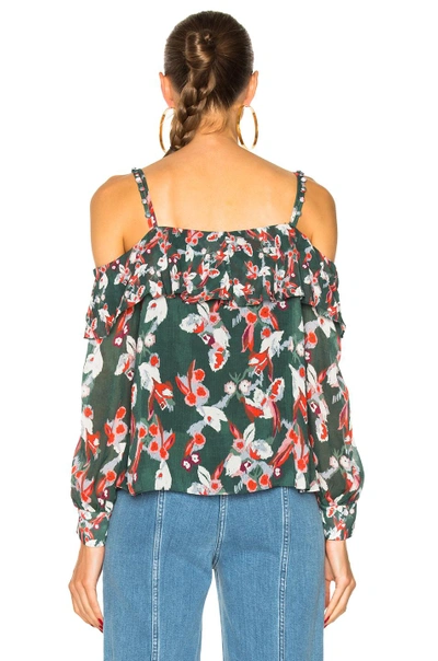 Shop Tanya Taylor Daisy Top In Green,floral