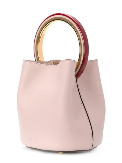 Shop Marni Pannier Shoulder Bag In Pink