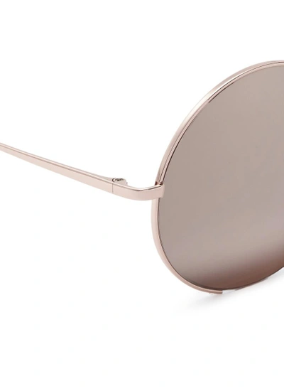 Shop Linda Farrow Titanium Oversized Round Mirror Sunglasses