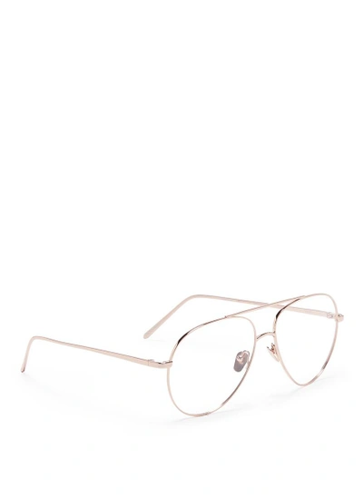 Shop Linda Farrow 'ayala' Detachable Clip-on Titanium Mirror Aviator Sunglasses