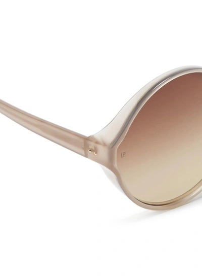 Shop Linda Farrow 'eden' Oversized Acetate Round Sunglasses