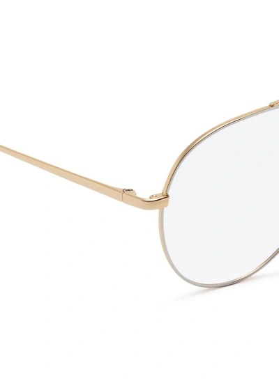 Shop Linda Farrow 'ayala' Metal Aviator Optical Glasses