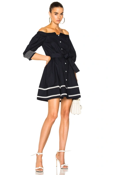 Shop Tanya Taylor Brittany Dress In Navy