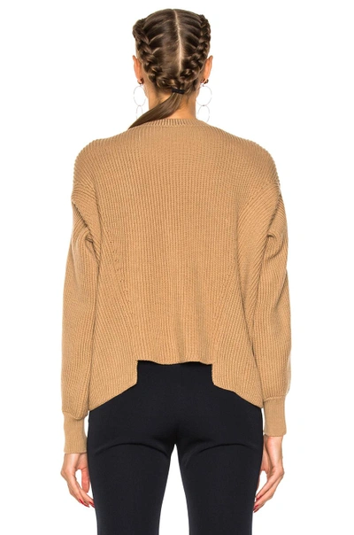 Shop Stella Mccartney Ribbed Crew Neck Sweater In Neutrals,brown