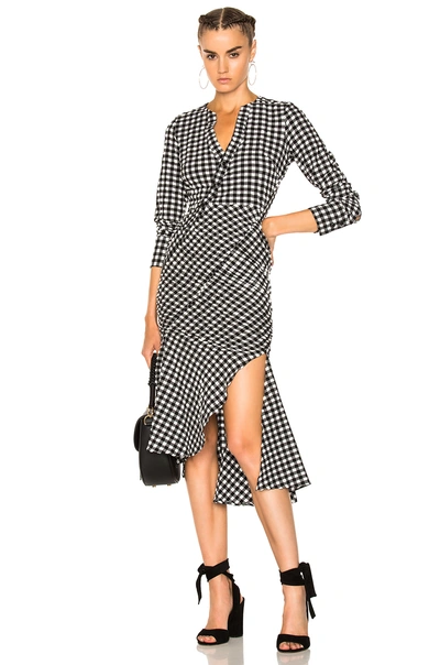 Rachel Comey Hightail Dress In Black, Checkered & Plaid.