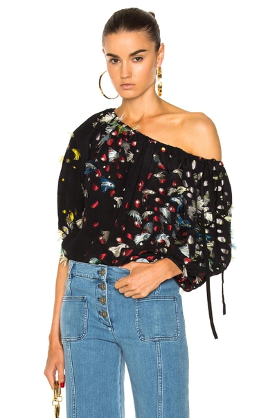 Shop Chloé Chloe Firework Fil Coupe Blouse In Black,abstract