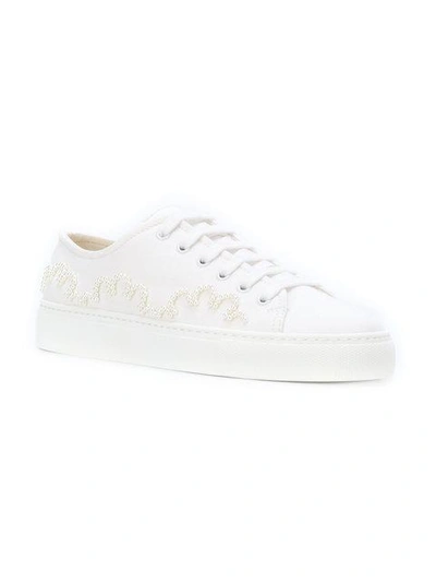 Shop Simone Rocha Lace Up Embellished Sneakers