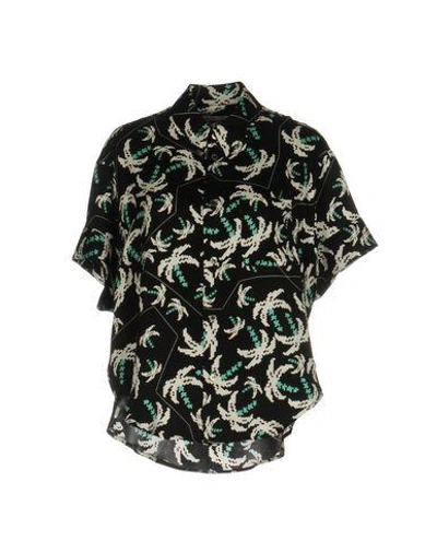 Julien David Patterned Shirts & Blouses In Black