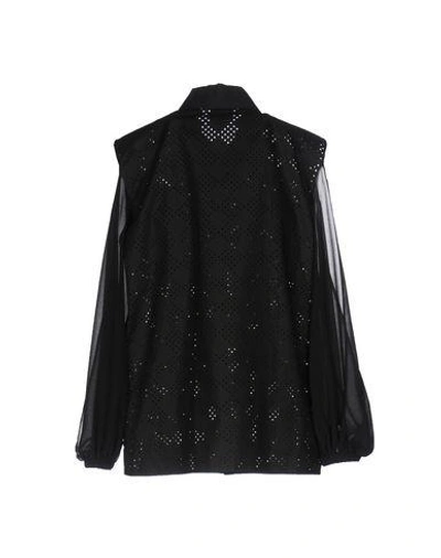 Shop Just Cavalli Solid Color Shirts & Blouses In Black