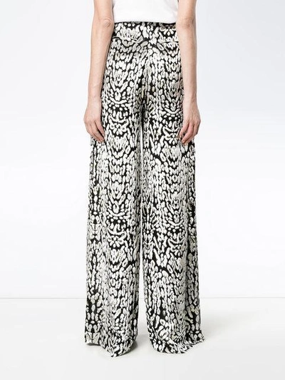 Shop Adam Lippes Ocelot Velvet Palazzo Trousers In Black