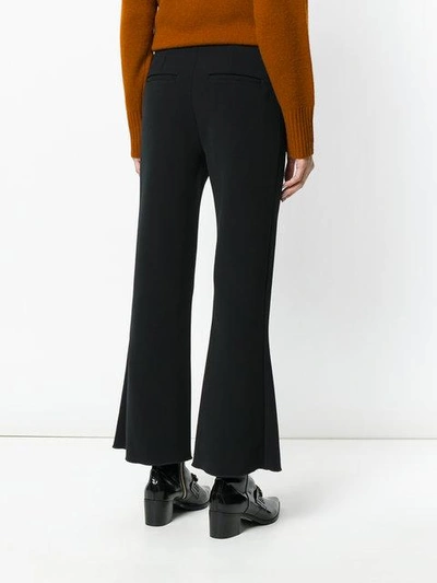 Shop Ellery Zipped Cropped Flared Trousers In Black