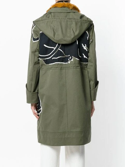 Shop Valentino Panther Patch Hooded Jacket