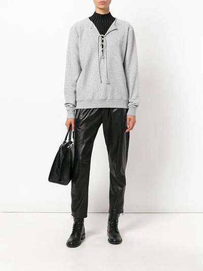 Shop Saint Laurent Neck-tied Sweatshirt