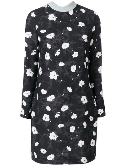 Carven Floral Print Dress In Black