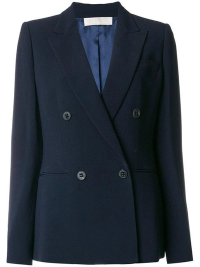 Shop Mantù Double Breasted Blazer In Blue