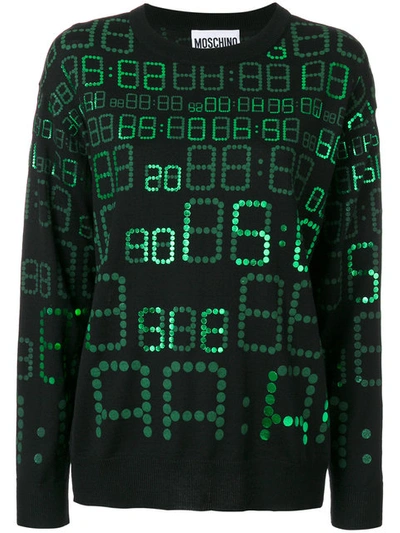 Moschino Digital Print Sweater In Black