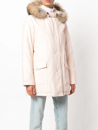 Shop Woolrich Fur-trim Hooded Coat