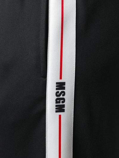 Shop Msgm Logo Stripe Sweat Pants - Black