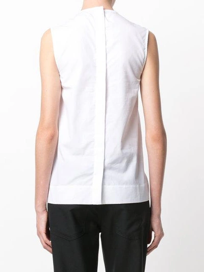 Shop Simone Rocha Gathered Sleeveless Shirt - White