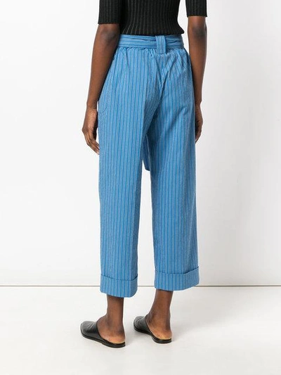 Shop Tory Burch Robin Cropped Pants In Blue