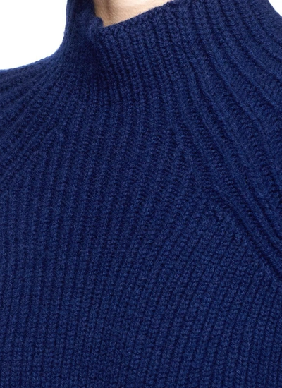 Shop Victoria Beckham Oversized Wool Cable Knit Poloneck Sweater