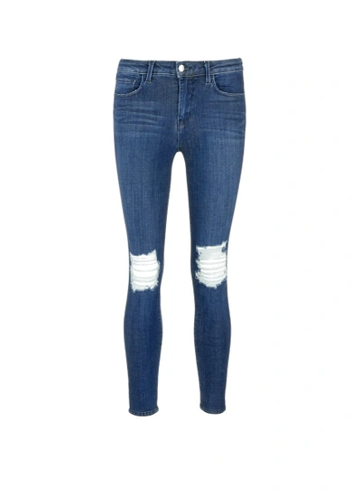 L Agence 'margot' Ripped Knee Cropped Jeans
