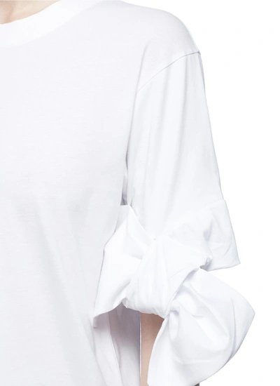 Shop Victoria Victoria Beckham Bow Cuff T-shirt