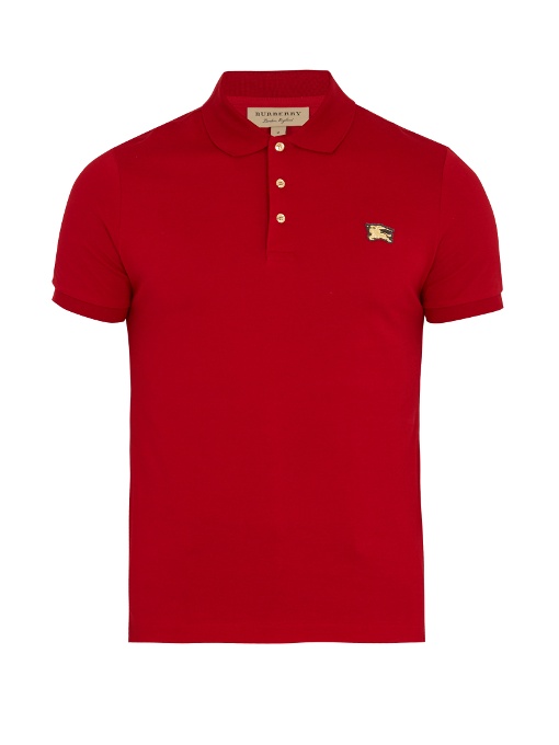 burberry polo shirt gold logo