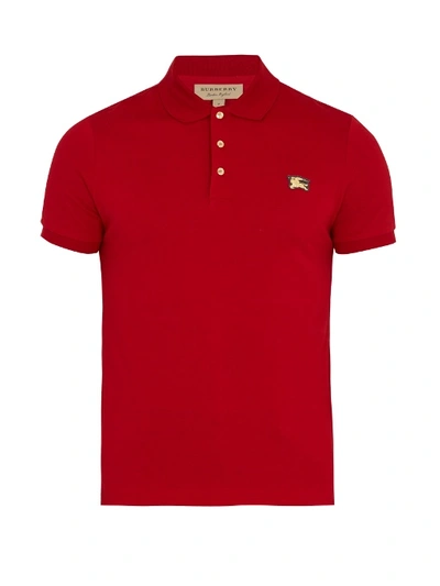 Burberry Talsworth Cotton-piqué Polo Shirt In Red | ModeSens