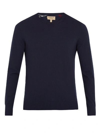 Burberry Kenneth Crew-neck Cashmere Sweater In Navy