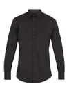 Prada Single-cuff Stretch-cotton Shirt In Black