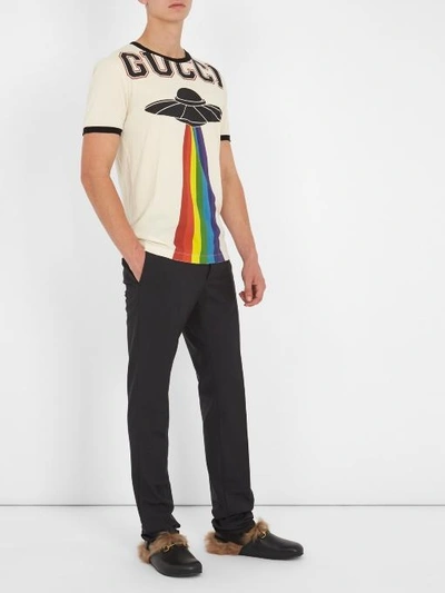 Gucci Ufo Rainbow Print T-shirt In White Multi | ModeSens