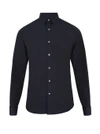 Valentino Double-cuff Cotton-sateen Shirt In Navy