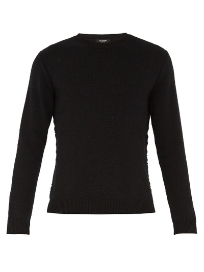 Valentino Men's Crewneck Cashmere Pullover Sweater In Black