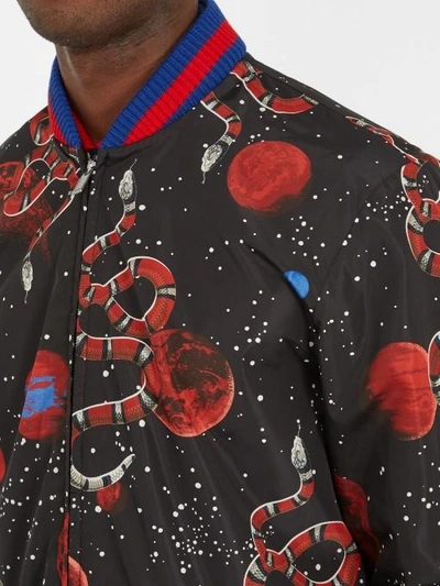 Gucci Space Snake-print Detachable-hood Jacket In Black | ModeSens