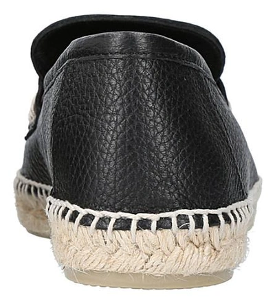 Shop Loewe Loafer Leather And Jute Espadrille In Black