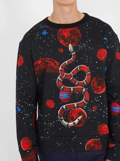 Gucci Space Snake-print Cotton-jersey Sweatshirt In Black Multi | ModeSens